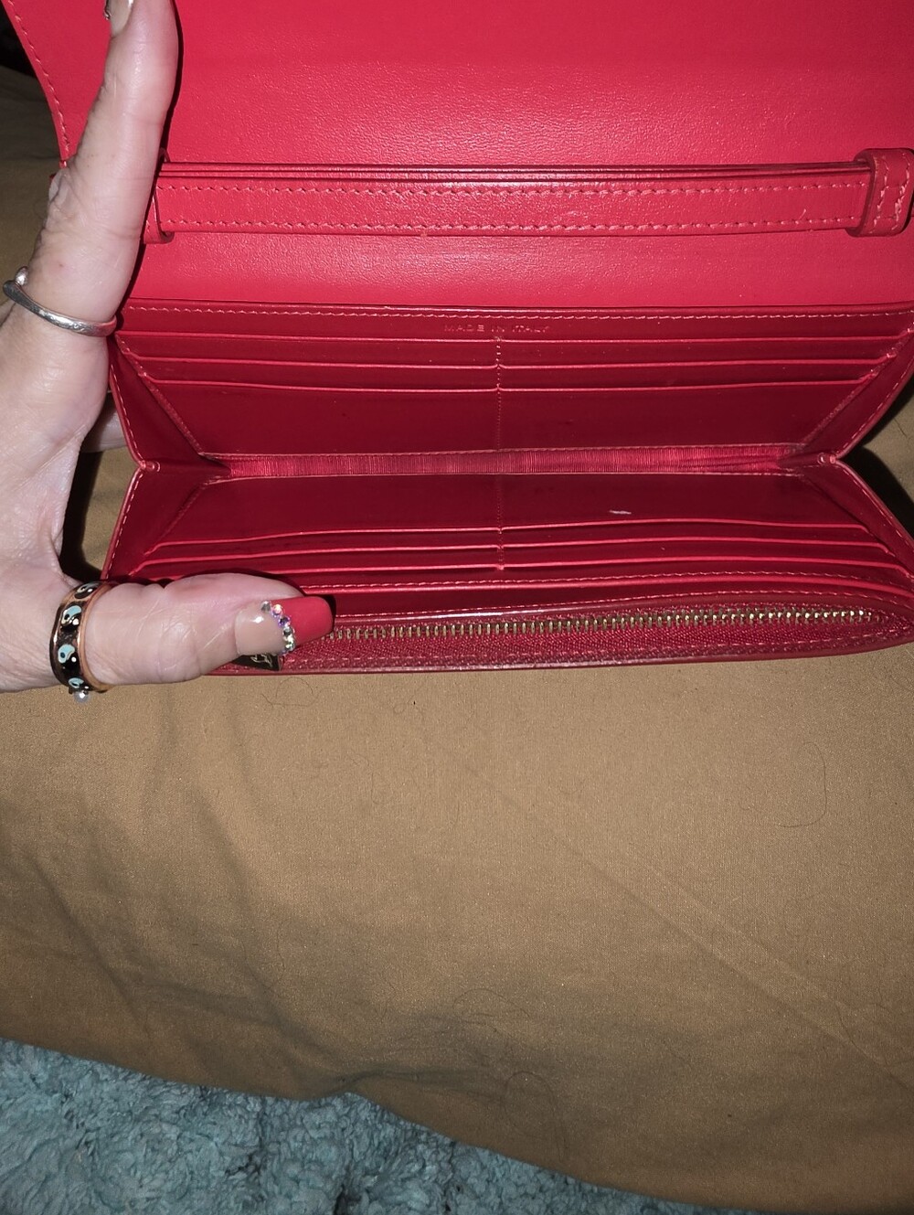 Christian Louboutin Macaron Spiked Continental Wallet With Clutch Strap - Picture 9 of 15